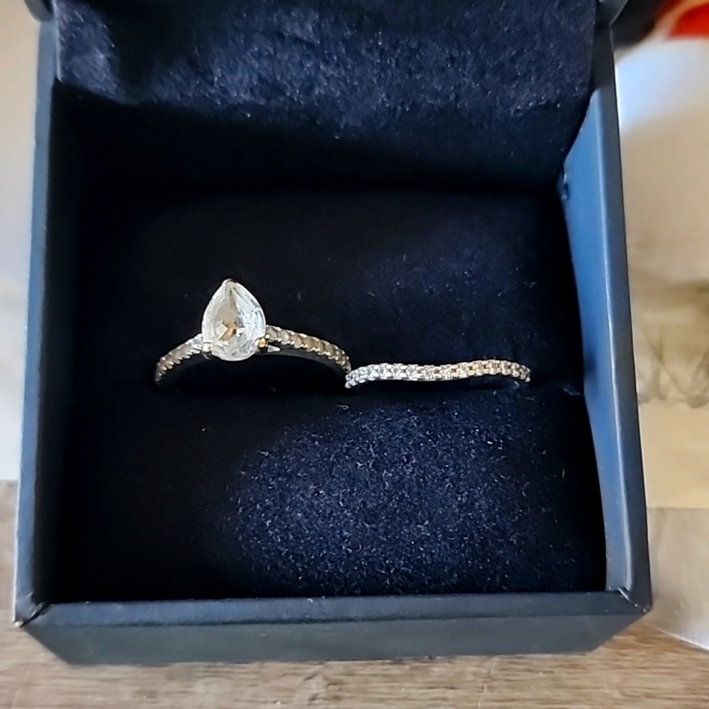 Zales white sapphire and diamond rings